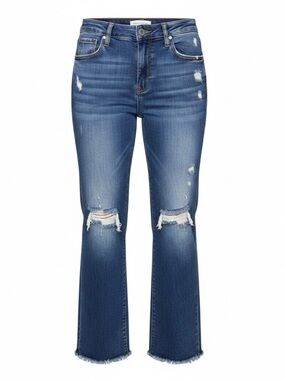 Risen Jeans Distressed Denim with Raw Hem - SKU 1138